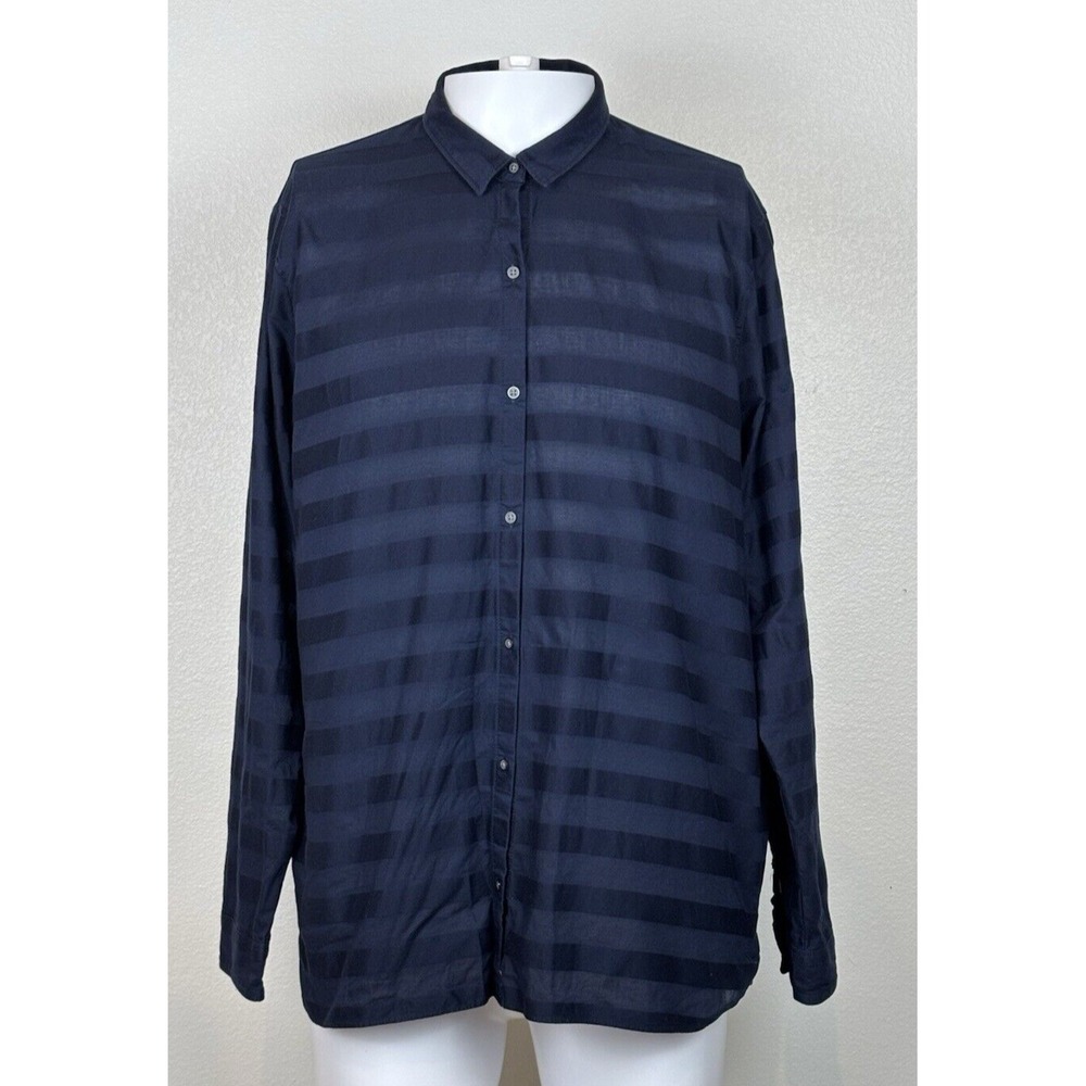 Gap Mens Vintage 2000's Navy Striped Button Up XL  Y2K Preppy Old Money Nautical